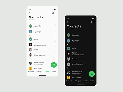 CRM aps Contracts list app crm ui ux