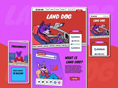 $LANDDOG | Meme Coin Website blockchain chracter crypto design doge doge coin landing page meme meme coin pepe token web design