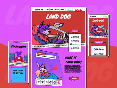 $LANDDOG | Meme Coin Website blockchain chracter crypto design doge doge coin landing page meme meme coin pepe token web design