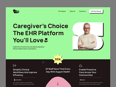 Healthcare technology platform assisted living caregiver digital ehr electronic health records interface medical nursing home senior care ui design ux design web design website design workflow