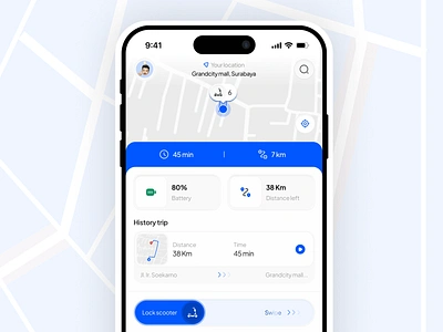 Skyter - Scooter Rent App branding card design ui ui design