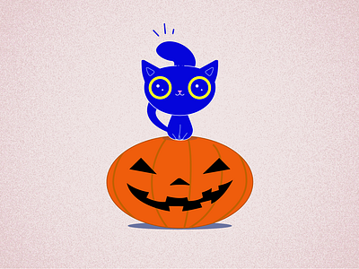 Halloween Cat cat clean colorful fun halloween illustration pumpkin texture