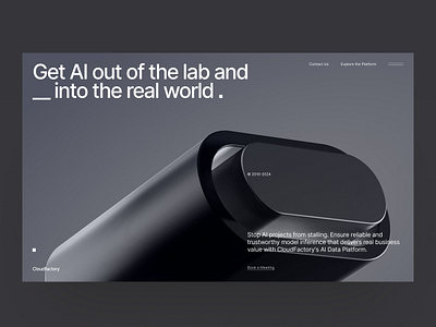 Cloudfactory AI Concepte 3d ai cloud concepte landing page modern startup storage ui website