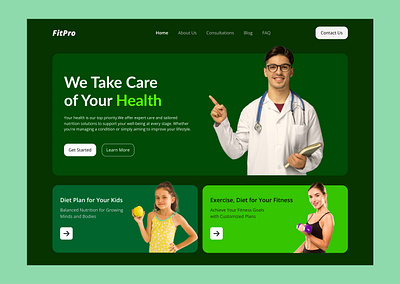 Fitness Consultation Website figma ui ux fitness health ui ux design user experience design user interface design web design