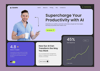 Quadro Ai Task Management Website ai figma design task management ui ux web design