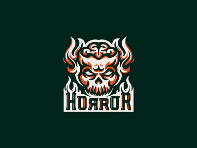 Horror character esport fire halloween horror logo logotype scull zombie