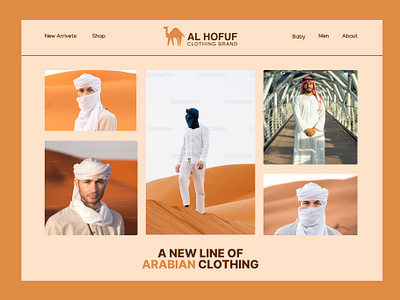 Al Hofuf - Camel Fashion Clothing Brand Website Design al hofuf arabian fashion arodian website camel clothing clothing brand design fashion fashion brand fashion web hero page inner page landing landing page streetwear ui ux web design website website design