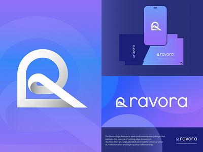 Ravora Crypto Logo blockchain branding crypto crypto logo defi design gradient ico identity lettering logo nft pattern saas token