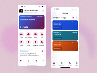 Digital Banking Application banking app fintech mockup ui