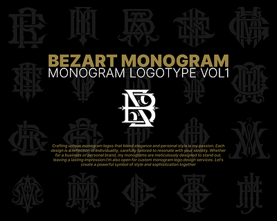 Bezart Monogram Studio Logotype Vol.1 branding designexpert digitalart graphic design logo logodesign luxurydesign monogram personalbrand signaturestyle typography visualidentity