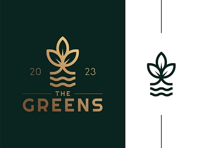 The Greens graphic designer logo logo design luxury plant waves