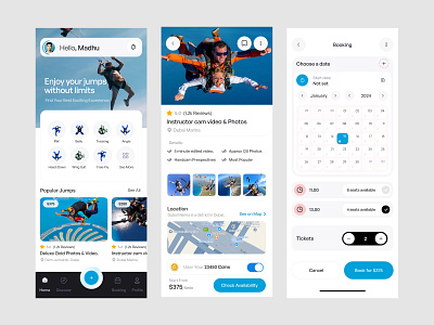 Sky Diving App Design app design booking booking app check in jump jumping mobile design online booking paragliding simulator sky diving app sky jump skydive skydive logger skydivers skydiving video recording