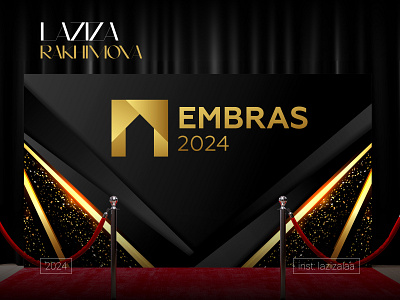 BANNER DESIGN FOR THE INTERNATIONAL EMBRAS AWARD 2024 aesthetic award banner branding design embras graphic design illustration laziza logo media photoshop stand tashkent uzbekistan vector