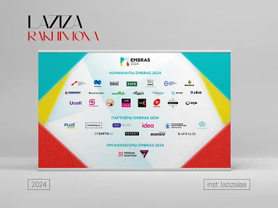 BANNER DESIGN FOR THE INTERNATIONAL SUMMIT aesthetic banner branding design embras graphic design illustration laziza logo media photoshop stand summit tashkent uzbekistan