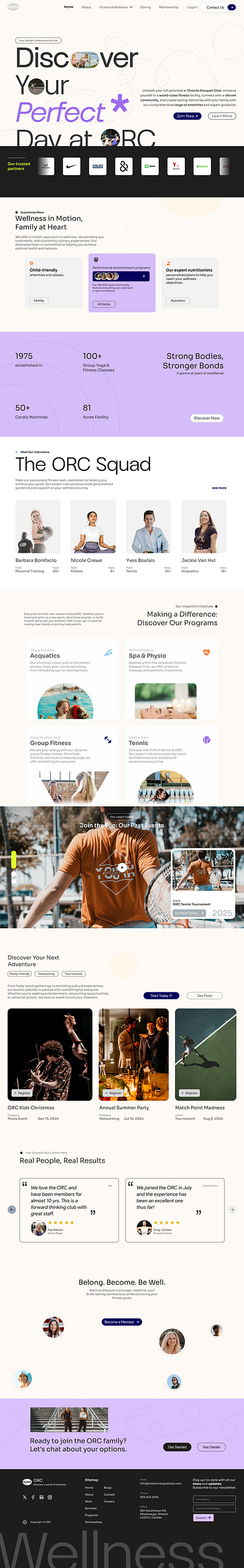 Athletics Club Landing concept frontend ui uxdesign webdesign wellness