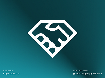 Diamond + Handshake Logo agreement connection diamond handshake logo design partnership trust