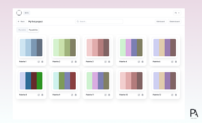 Generating palette app design ui ux web