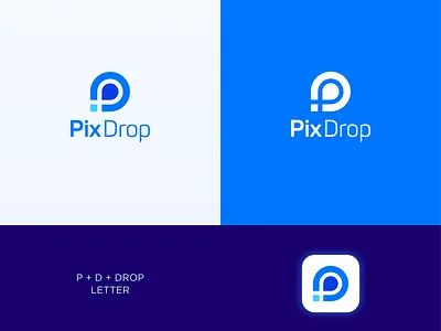 PixDrop Logo brand branding design identity logo logo design minimal minimalist modern