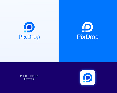 PixDrop Logo brand branding design identity logo logo design minimal minimalist modern