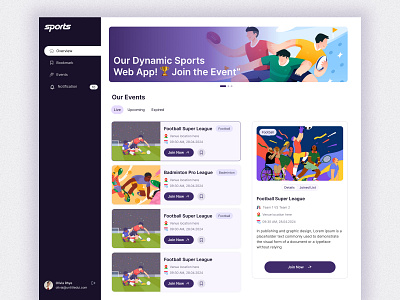 Sports Event Web App athletics betting booking champioship clean create event event event app event management event organizer form invite minimalist sports monitoring sports services sports website ticket tournament webdesign workshop