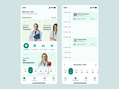 Smart Doctor Appointment App appdesign appointment digitalhealth doctorapp healthcare healthtech interface medicalapp medtech mobileapp productdesign scheduling uidesign uiuxdesign userinterface