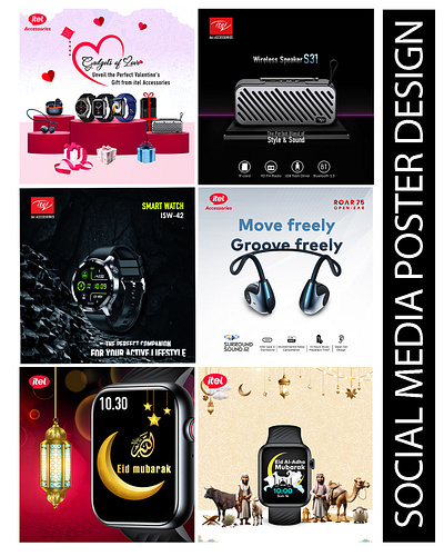 Social Media Post Design brand design branding graphic design graphics design neckband poster product branding smart watch social media post design tws