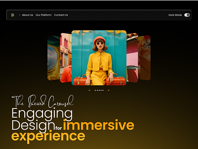 Skewed Carousel – Dynamic & Interactive Design carousel hero section landing page product design skewed carousel website design