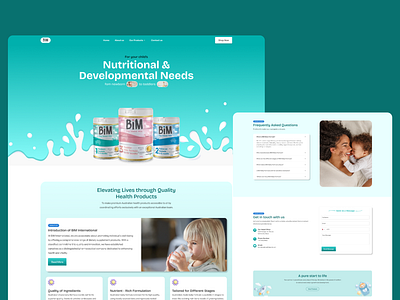 Web Design for Nutritional Product blue diet health healthy kid kids landing page minimal nutirition ui web website