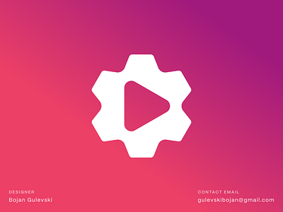 Play Button + Gear Logo button click development feature gear gears interactive launch logo logo design logomark media play saas technology video