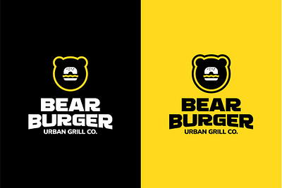 Bear Burger Logo app baverage bear branding burger design food graphic design logo minimalist restaurant simple wild