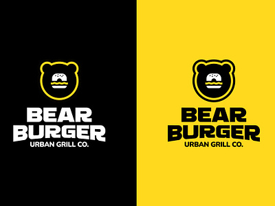 Bear Burger Logo app baverage bear branding burger design food graphic design logo minimalist restaurant simple wild