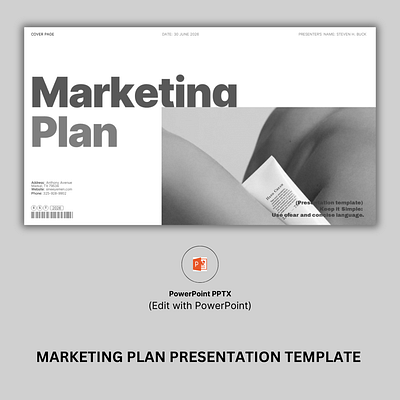 Marketing Plan PowerPoint Template. branding business graphic design marketing plan minimal powerpoint