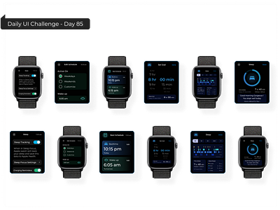 Daily UI Challenge #85 - A smart watch sleep tracking interface daily ui challenge design hype 4 academy running app in smart watch smart watch ui square.one ui ux ux design