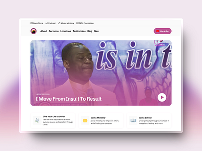 MFM's Homepage Redesign church design gospel homepage landing page mfm ui uiux ux web design website