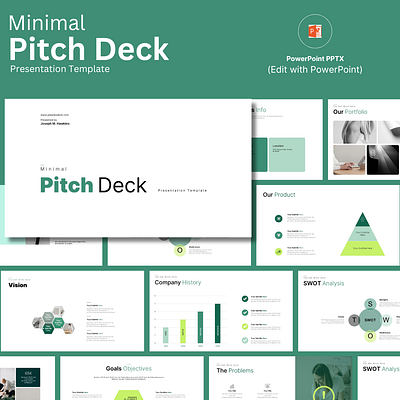 Minimal Pitch Deck PowerPoint Template. business business pitch deck creative minimal minimalist pitch deck powerpoint pptx proposal