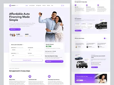 Auto Loans & Car Financing Website Design - LIVE🔴 auto financing auto loan car financing car purchase finance platform financial services fintech design loan application loan calculator loan comparison loan management new ui design vehicle loan web app design website