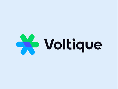 Voltique Logo Design arrows branding connection energy hexagon identity logo logodesign mark supplier symbol volt