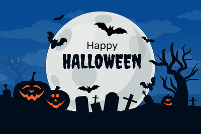 Hand drawn flat Halloween background 3d animation branding graphic design motion graphics ui