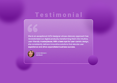 Testimonial UI Design app customer dailyui dribbble figma review screen testimonial text trend web