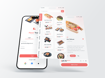 Flavor Town | Mobile App (Food E-Commerce) 🧑‍🍳 appdesigndaily appinterface dribbbleshots ecommercedesign foodappui fooddeliveryapp foodecommerce minimaldesign mobile mobileappdesign mobileui modernui neumorphism productdesign restaurantapp ui uidesign uiuxdesign userexperience uxdesign