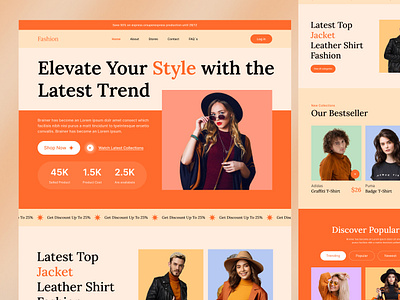 Fashion Landing Page UI app cloths company e commerce fashion fashion store figma landing page latest market md azbin islam minimal product shopping simple style trendy ui ux website