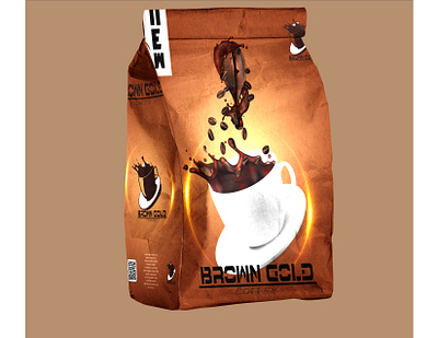 BrownGold Coffee packaging branding design graphic design illustration logo packaging