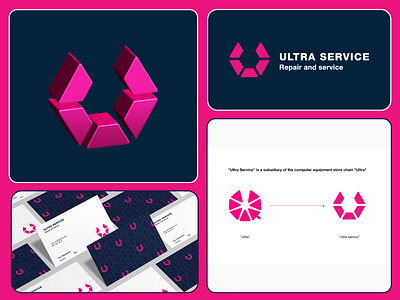 Ultra Service branding computer creative graphic design logo service simple symbol tech ultra service