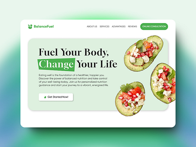 BalanceFuel: Designing Wellness cleanui designforhealth healthandwellness healthyliving landing mealplanning minimalistdesign nutritionlandingpage responsivedesign ui uiuxdesign userexperience ux webdesign wellnessdesign