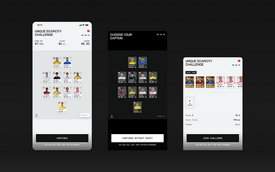 Captain selected! captain dark theme football football fantasy light theme lineup metaverse mobile app mobile game product design ui design web3