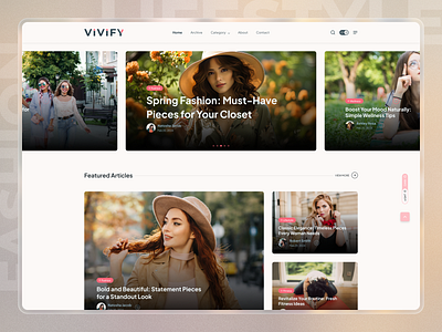 Vivify || Fashion & Lifestyle Blog Website || Layout - 04 blog blog ui design design fashion homepage landing layout lifestyle lifestyle blog design minimalistic landing page personal blog ui design uiux ux design web design webdesign webpage website