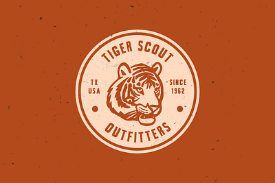 Tiger Scout outfitters adobe badge design graphic design illustration illustrator logo outfitters retro tiger vintage