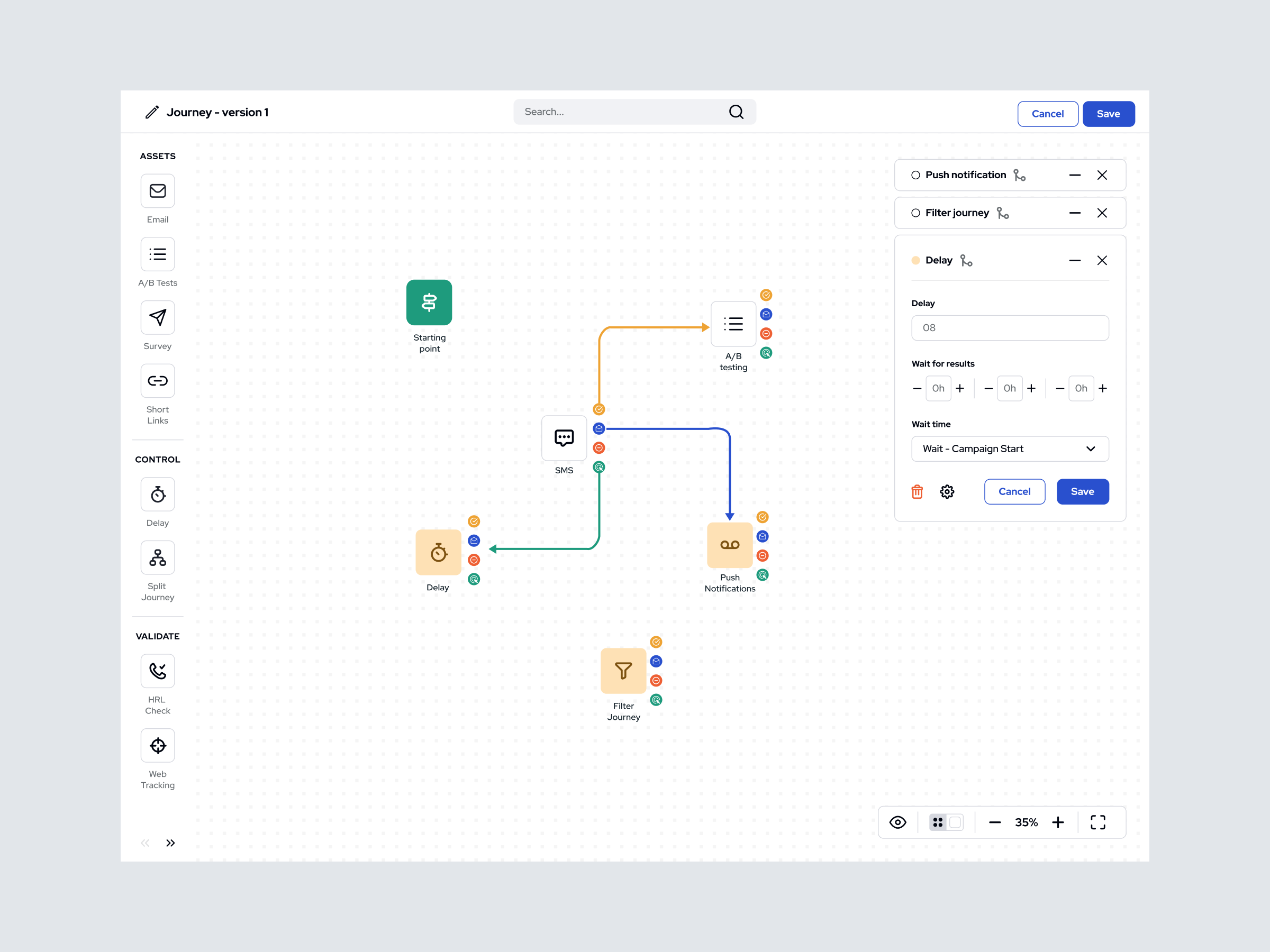 Example of Marketing Automation - Journey setup