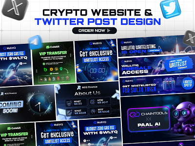 Crypto Social Media Banner Design banner blockchain coin cover crypto defi digital facebook forex header instagram linkedin pinterest post social media technology telegram trading twitter web3