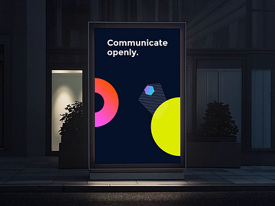 Motion Graphics on Posters | Geometric Shapes Design app bold branding clean core values design flat geometric shapes graphic design illustration interior minimal motion graphics neon poster svgator